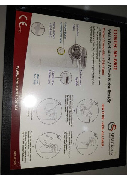 Semcares Contec Semcares NE-M01L Taşınabilir Mini Mesh Nebulizatör Bataryalı Ürün