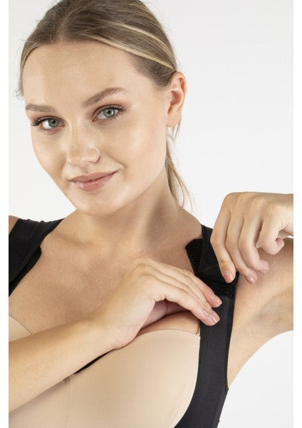 SIRT- ABDOMİNAL DİZ ALTI GÖĞSÜ AÇIK POST OP KOMPRESYON KORSESİ (M)